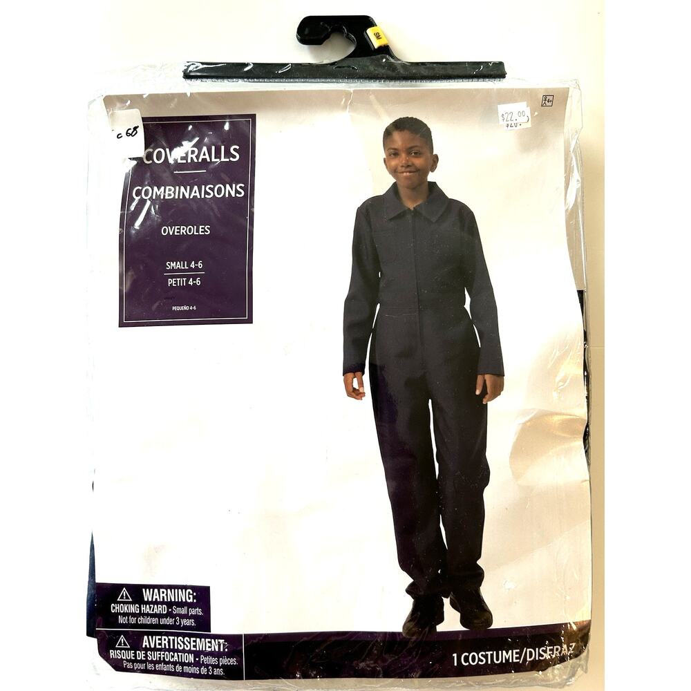 Navy Blue Killer Coveralls Costume Jumpsuit Child Small 4-6 Michael Myers